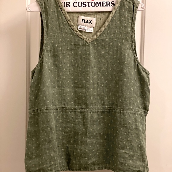 Flax by Jeanne Engelhart: matching top & bottom, green polka dot - size M - Picture 2 of 10